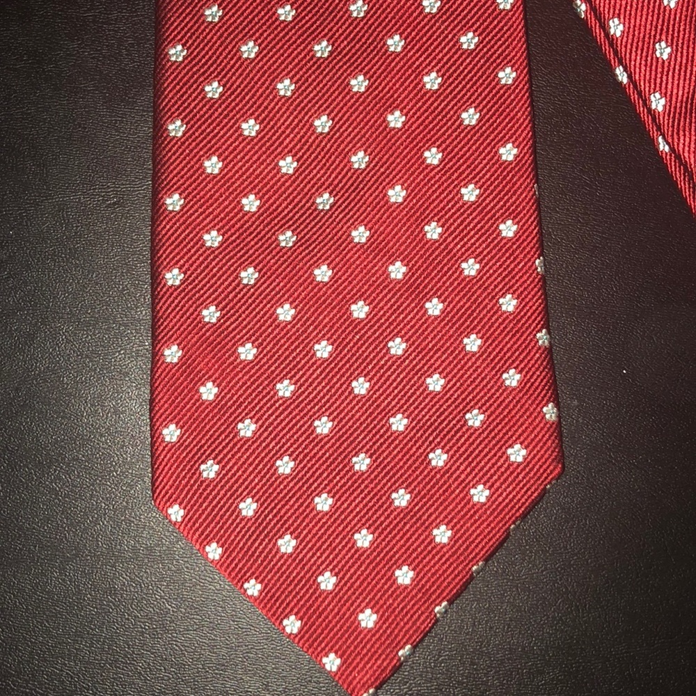 Burberry Red Floral Tie - Picture 2 of 4
